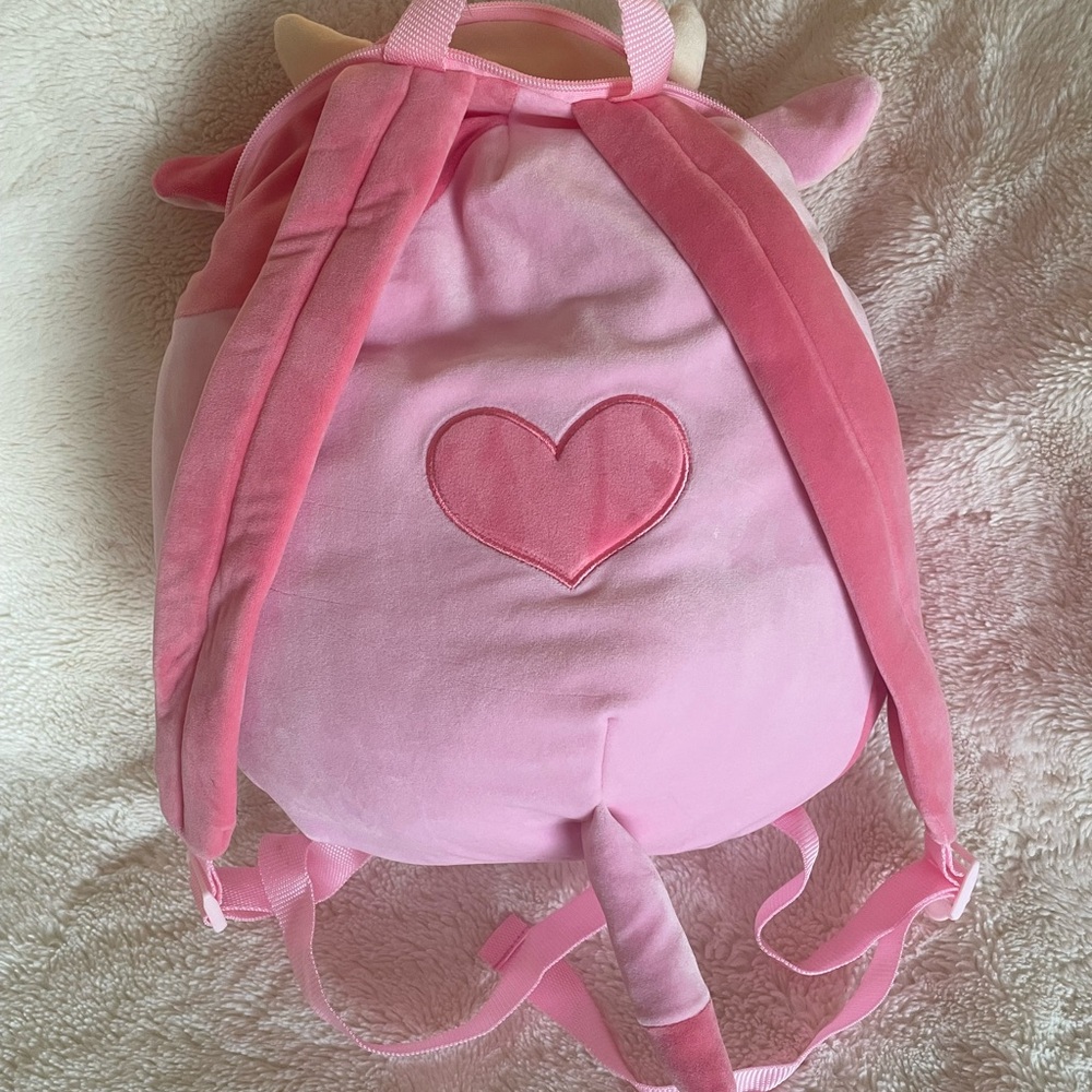 Pink Plush Cow Reshma Squishmallow Backpack 14” - Picture 3 of 5